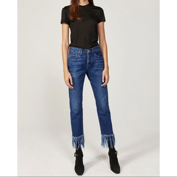 3x1 Denim - • 3x1 • Crop Lima Straight Leg Fringe Jeans 28